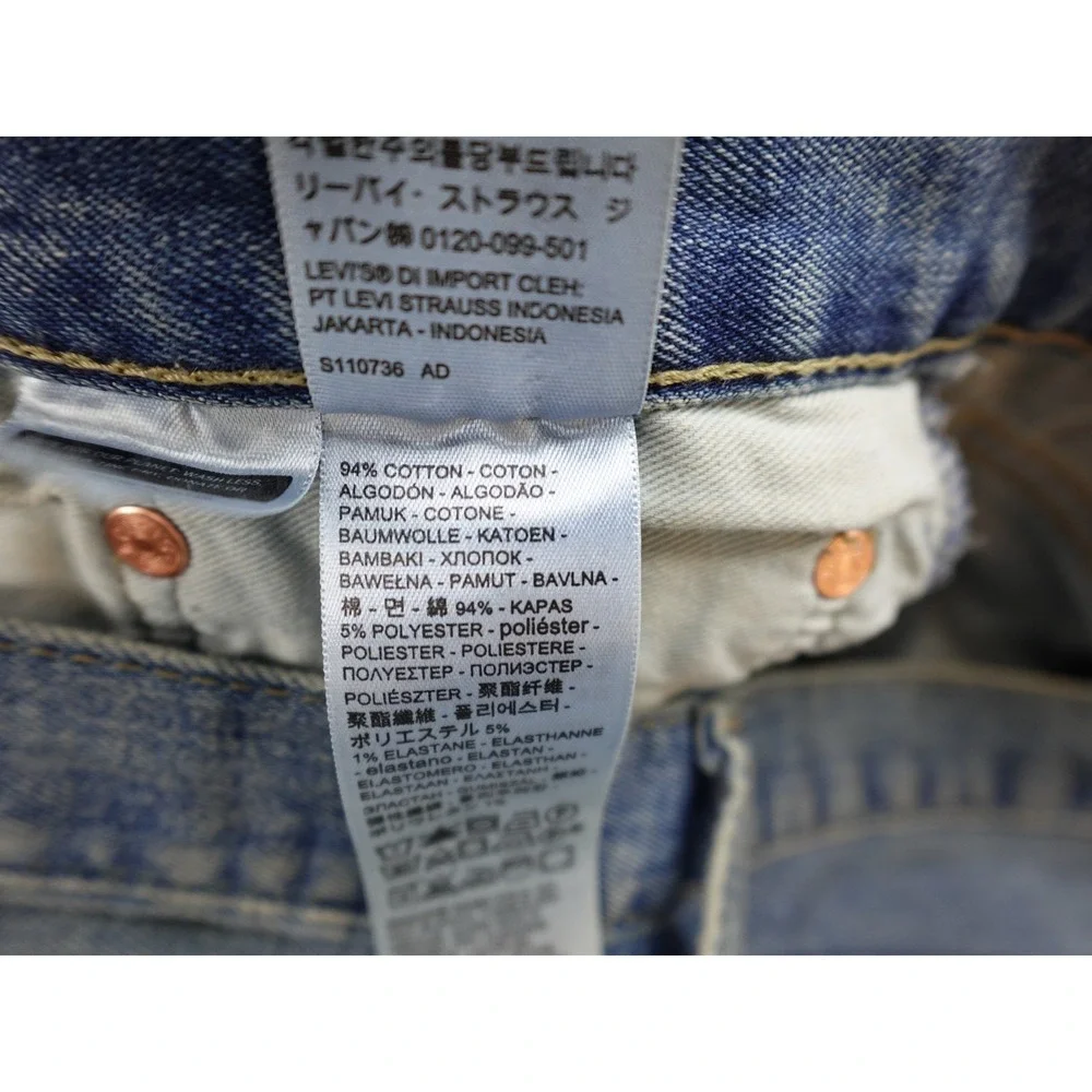 Levi's‎ 501 Original Fit Mens 34x34 Light Wash Blue Straight Leg Jeans